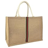 Hibala Woven Large Straw Bag Beach Tote Handmade Weaving Shoulder Bag Tassel Handbag (Green Stripe) …
