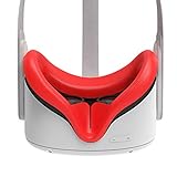 AMVR Face Cushion Pad Replacement for Oculus Quest 2, Silicone Face Cover for Meta Quest 2 Headset, Sweatproof Washable Lightproof Anti-Leakage VR Face Plate Mask Accessories (Red)