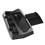 ZZXQW for PS5 Charging Stand Base with Cooling Fan and 3 USB Port Dual Controller Charger Storage Tray Bracket