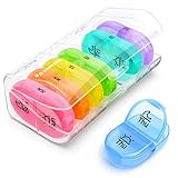 AUVON iMedassist Portable Daily Pill Organizer (Twice-A-Day), 2nd Gen Weekly AM/PM Pill Box Case with Moisture-Proof Design for Purse and Pockets to Hold Vitamins, Fish Oil, Supplements and Medication