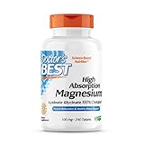 Doctor's Best High Absorption Magnesium Glycinate Lysinate, 100% Chelated, Non-GMO, Vegan, Gluten & Soy Free, 100 mg, 240 Count