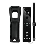 MOLICUI Wii Remote Controller, Replacement Remote Game Controller(No Motion Plus) with Silicone Case and Wrist Strap for Nintendo Wii and Wii U (Black)