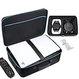 Zadii Hard Shell Carrying Case Compatible with PS5, Protective Travel Bag Holds PlayStation 5 Console, DualSense Controllers, Base and Other Accessories