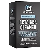 Retainer Cleaner Tablets Invisalign Cleaner - FSA HSA Approved - Remove Odors Discoloration Stains and Plaque 4 Month Supply Denture Cleaner for Retainers and Mouth Guards Denture Bath Fresh Mint