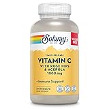 SOLARAY Vitamin C 1000mg Timed Release Capsules with Rose Hips & Acerola Bioflavonoids, Two-Stage for High Absorption & All Day Immune Function Support, 60 Day Guarantee, 275 Servings, 275 VegCaps