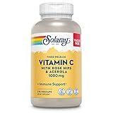 SOLARAY Vitamin C 1000mg Timed Release Capsules with Rose Hips & Acerola Bioflavonoids, Two-Stage for High Absorption & All Day Immune Function Support, 60 Day Guarantee, 275 Servings, 275 VegCaps