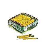 Ticonderoga Golf Wood-Cased Pencils, Pre-Sharpened, 2 HB, With Erasers, Yellow, 72 Count