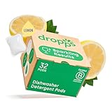 Dropps Dishwasher Detergent Pods: Lemon | 32 Count | Cuts Grease & Fights Stuck On Food | For Sparkling Glassware & Dishes | Low Waste Packaging