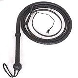 Indiana Jones Style Bull Whip 4 Foot 8 Plaits Real Cow Hide Leather Equestrian Bullwhip Black