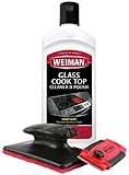 Weiman Cooktop and Stove Top Cleaner Kit - Glass Cook Top Cleaner and Polish 10 oz. Scrubbing Pad, Cleaning Tool, Razor, Scraper