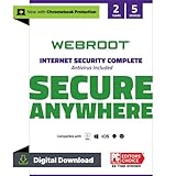 Webroot Internet Security Complete | Antivirus Software 2023 | 5 Device| 2 Year Download for PC/Mac/Chromebook/Android/IOS + Password Manager, Performance Optimizer & Cloud Backup