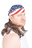 The Freebird Mullet Wig Skull Cap Brown One Size
