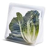 Stasher Reusable Silicone Storage Bag, Food Storage Container, Microwave and Dishwasher Safe, Leak-free, Stand Up - Mega, Clear