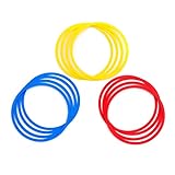 Trademark Innovations Speed and Agility Training Rings (Set of 12), Multi Color, 16-Inch