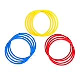 Trademark Innovations Speed and Agility Training Rings (Set of 12), Multi Color, 16-Inch