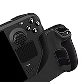 PlayVital Professional Textured Soft Rubber Pads Handle Grips for Steam Deck, Trackpads Skin Grip Enhancement Back Button Protective Stickers Set with Thumb Grip Caps - Honeycomb Textured Black