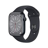 Apple Watch Series 8 [GPS 45mm] Smart Watch w/Midnight Aluminum Case with Midnight Sport Band - M/L. Fitness Tracker, Blood Oxygen & ECG Apps, Always-On Retina Display, Water Resistant