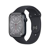 Apple Watch Series 8 [GPS 45mm] Smart Watch w/Midnight Aluminum Case with Midnight Sport Band - M/L. Fitness Tracker, Blood Oxygen & ECG Apps, Always-On Retina Display, Water Resistant