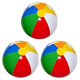 4E's Novelty Beach Balls 3 Pack 20' Inflatable for Kids - Toys & Toddlers, Pool Games, Toy Classic Rainbow Color