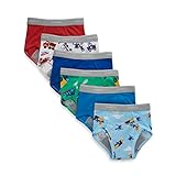 Hanes Toddler Boys' Potty Trainer Underwear, Boxer Briefs & Briefs Available, 6-Pack, Blue/Print Assorted, 4T