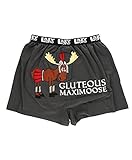 Lazy One Funny Animal Boxers, Novelty Boxer Shorts, Humorous Underwear, Gag Gifts for Men, Moose, Butt, Knight (Gluteous Maximoose Gladiator, Large)