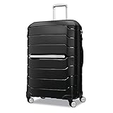 Samsonite Freeform Hardside Expandable with Double Spinner Wheels, Checked-Large 28-Inch, Black