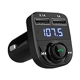 Handsfree Call Car Charger,Wireless Bluetooth FM Transmitter Radio Receiver,Mp3 Audio Music Stereo Adapter,Dual USB Port Charger Compatible for All Smartphones,Samsung Galaxy,LG,HTC,etc.
