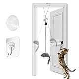 FYNIGO Self-Play 3 Ways Hanging Door Cat Mouse Toys for Indoor Cats Kitten,Interactive Cat Mice Toys for Hunting Exercising Eliminating Boredom, for Small Breeds