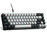 MageGee Portable 60% Mechanical Gaming Keyboard, MK-Box LED Backlit Compact 68 Keys Mini Wired Office Keyboard with Blue Switch for Windows Laptop PC Mac - Grey/Black