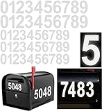 Reflective Mailbox Numbers Sticker Decal Die Cut Classic Style Vinyl Waterproof Number Self Adhesive 5 Sets (3' x 3 set , 4' x 2 set) for Signs, Door, Cars, Trucks, Home, Business, Address Number (0-9)