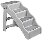 Amazon Basics Foldable Steps for Dogs and Cats, Grey