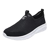 Sneakers for Men 2024 Summer Breathable Mesh Shallow Lace Up Casual Sneakers Shoes Solid Knit Hollow Cut Sports Shoes White, 9.5