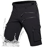 Hiauspor Men's Hiking Cargo Shorts Quick Dry Lightweight Casual Fishing Tactical Golf for outdoor with 5 Pockets(Black,Large)