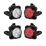 Akale Rechargeable Bike Lights Set, LED Bicycle Lights Front and Rear, 4 Light Mode Options, 650mah Lithium Battery, Bike Headlight, IPX4 Waterproof, Easy to Install for Men Women Road 2 Pack