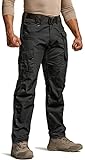 CQR Men's Tactical Pants, Water Resistant Ripstop Cargo Pants, Lightweight EDC Hiking Work Pants, Outdoor Apparel, Duratex Mag Pocket Black, 36W x 30L