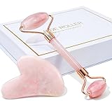 BAIMEI Jade Roller & Gua Sha, Face Roller, Facial Beauty Roller Skin Care Tools, Massager for Face, Eyes, Neck, Body Muscle Relaxing and Relieve Fine Lines and Wrinkles - Rose Quartz