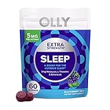 OLLY Extra Strength Sleep Gummy, Occasional Sleep Support, 5 mg Melatonin, L-Theanine, Chamomile, Lemon Balm, Sleep Aid, Blackberry - 60 Count
