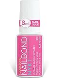 Super Strong Nail Glue For Nail Tips, Acrylic Nails and Press On Nails (8ml) NYK1 Nail Bond Brush On Nail Glue For Press On Nails Long Lasting Nail Glue For Acrylic Nails Fake Nails Tips Nail Glue Gel