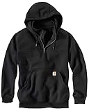 Carhartt Men's Rain Defender Loose Fit Heavyweight Quarter-Zip Sweatshirt, Black, Large