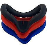TATACO VR Silicone Cover Eye Pad for Oculus Quest 2 - Sweat-Proof, Lightproof, Non-Slip, Washable Black/Blue/Red, 3PC