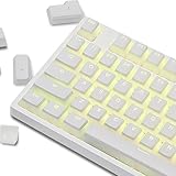 Happy Balls White Pudding Keycaps Backlit PBT Doubleshot Cherry MX Keyset OEM Profile for 61/87 TKL/104/108 MX Switches Mechanical Keyboard(White Pudding)