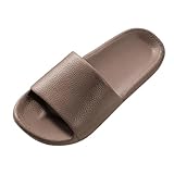 Shengsospp Slides for Women and Men Sandals Pillow Slippers Shower Bathroom shoes Slides EVA Non Slip Platform Solid Slippers Coffee, 9.5