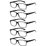NORPERWIS Reading Glasses 5 Pairs Quality Readers Spring Hinge Glasses for Reading for Men and Women (5 Pack Black, 2.50)