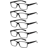 NORPERWIS Reading Glasses 5 Pairs Quality Readers Spring Hinge Glasses for Reading for Men and Women (5 Pack Black, 2.50)