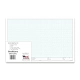 GeekNavy 11' x 17' Isometric Graph Paper 50 Sheets Landscape - 0.25' Grid, Non-photo Blue, High Brightness, Drafting, Engineering, Art, 3D Design (1-Pack)