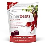 humanN SuperBeets Heart Chews - Nitric Oxide Production and Blood Pressure Support - Grape Seed Extract & Non-GMO Beet Energy Chews - Pomegranate Berry Flavor - 60 Count