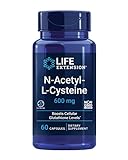 Life Extension N-Acetyl-L-Cysteine (NAC), immune, respiratory, liver health, NAC 600 mg, potent antioxidant support, free-radicals, easy to absorb, 60 capsules