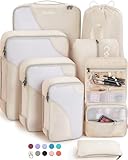 8 Pieces Packing Cubes for Travel, Sturdy Suitcase Organizer in 4 Sizes (Extra Large, Large, Medium, Small), OlarHike Luggage Cubes with Toiletry Bag, Travel Essentials, Cruise Ship Gifts for Women