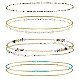 Jadive 7 Pieces Waist Beads for Women Jewelry Belly Beads Chains Colorful Summer African Beach Bikini Body Belly Chains Bohemia Body Jewelry (Stylish Style)