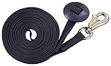 Tough 1 German Cord Cotton Lunge Line with Heavy Snap, Black, 25'